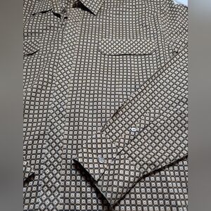 Sean John Long Sleeve Button Up Shirt Geometric 100% Cotton Men's Size XXXL